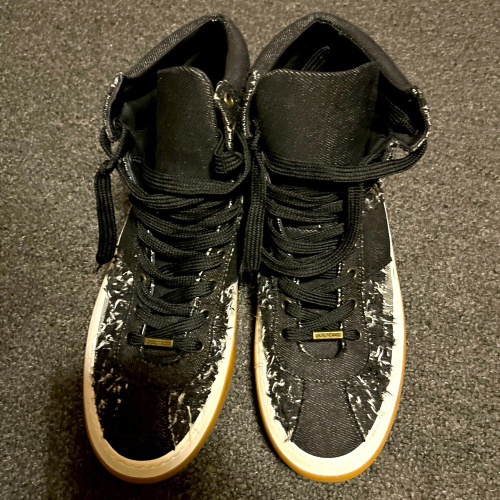 Men’s Jimmy Choo Canvas Black Designer Sneakers Size 10.5